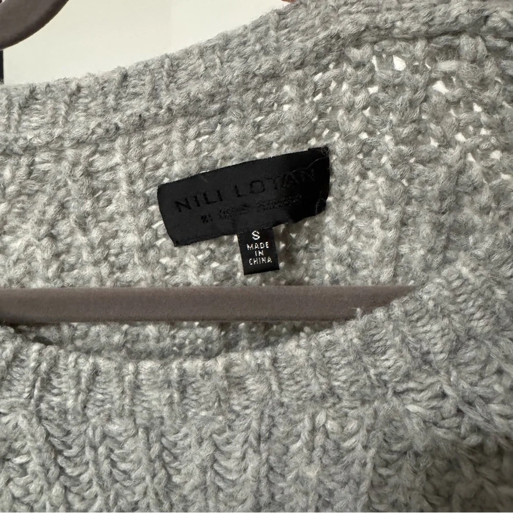 Nili Lotan Alpaca Wool Knit Grey Sweater - Picture 3 of 6